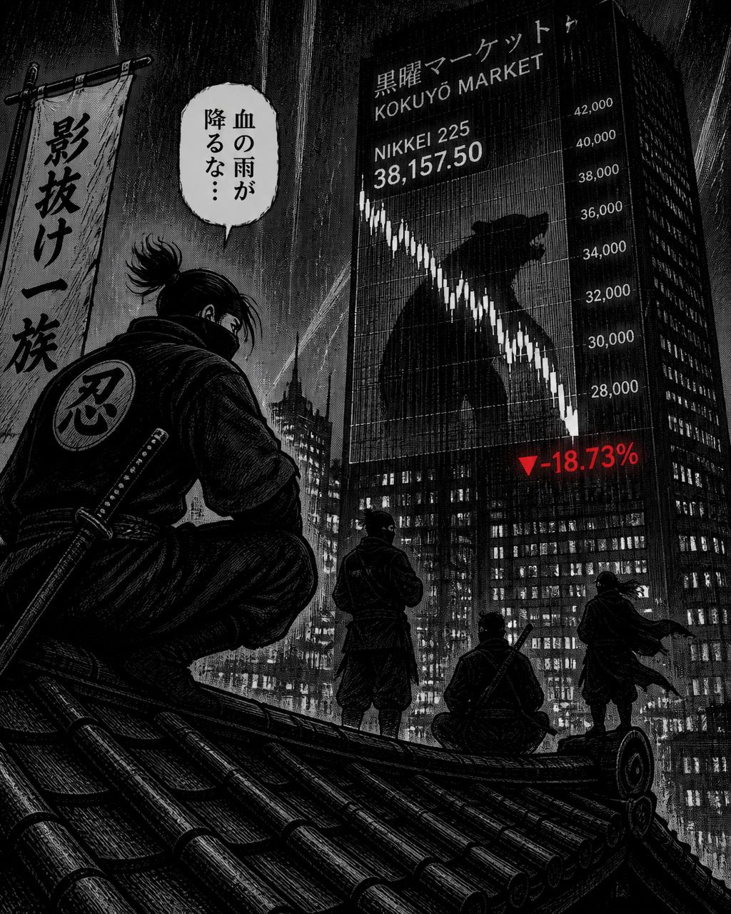 Ayı Klanının Gölgesi bölümünün karakalem manga kapağı