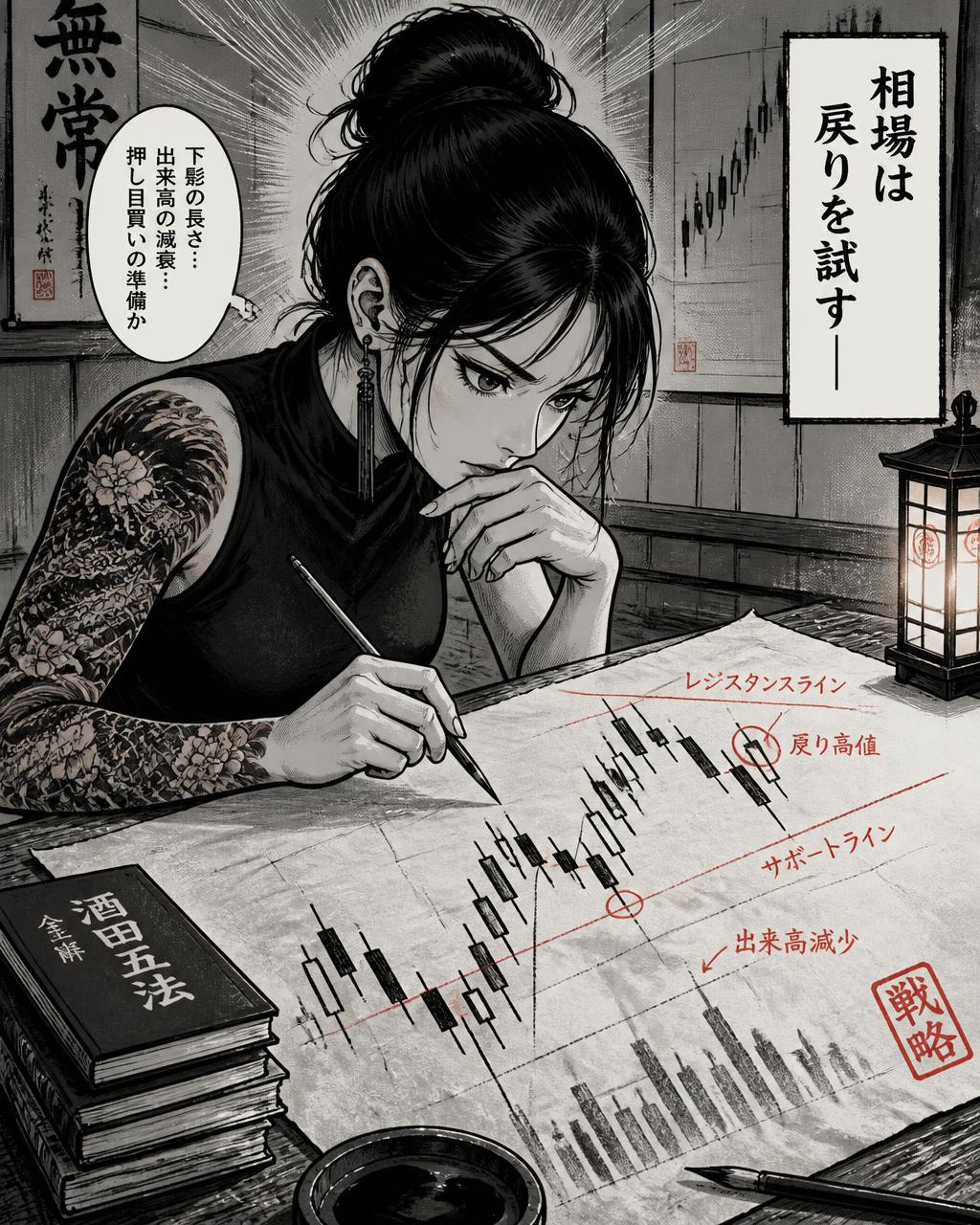 Sakata'nın Beş Kuralı bölümünün karakalem manga kapağı