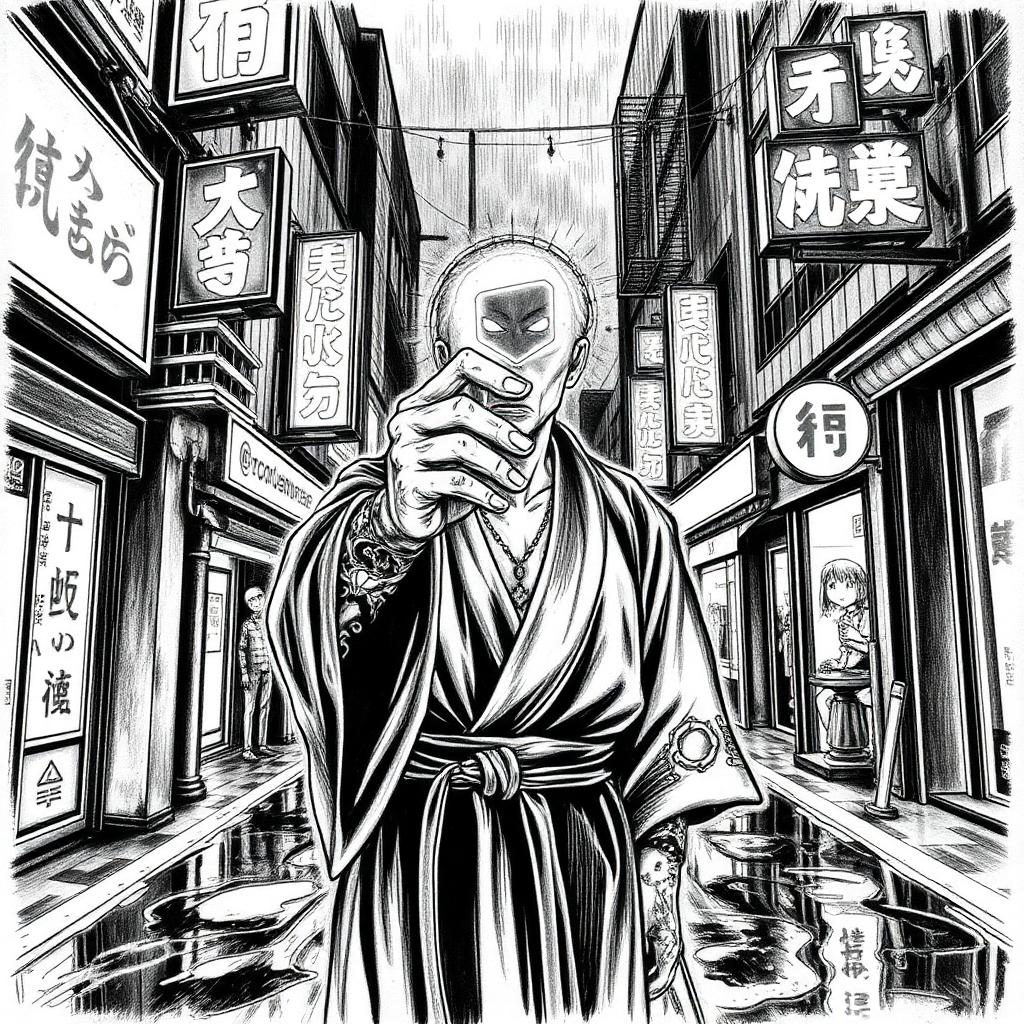 Kripto-Yakuza bölümünün karakalem manga kapağı