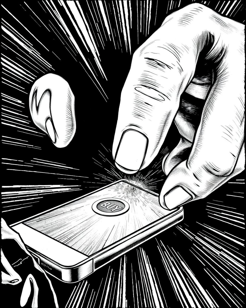 Yakın plan: telefon ekranındaki 'AL' butonunun üzerinde titreyen bir parmak.